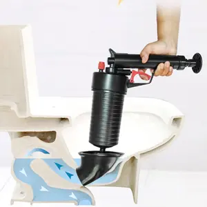High Pressure Pneumatic Air Drain Blaster, Rubber-Plastic Manual Drain Clog Remover Tool for Household Sink, Toilet Blockages, Splash-Proof Bathroom Plunger Gadget