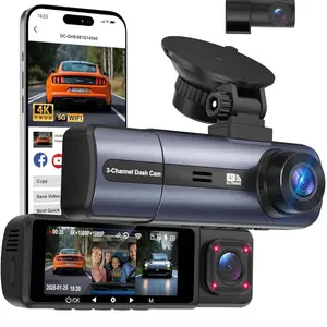 4K clarity is INSANE! Triple-Lens dash cam even catches reflective license plates!🚗 Non-rechargeable, must be used while plugged in.