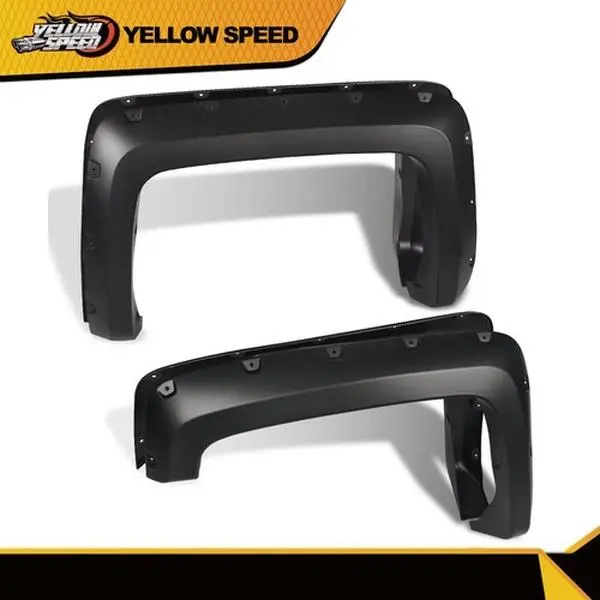 ALLGOOD 4-Piece Painted Bolt-On Pocket Fender Flares Wheel Guards - Polypropylene Truck Splash Shields, Smooth Edge, Hardware Included, Sand Protection, Fit 2014-2018 Chevy Silverado 2500HD/3500HD (Front Left & 1 Rear Right) Car Exterior Accessory, Set Of