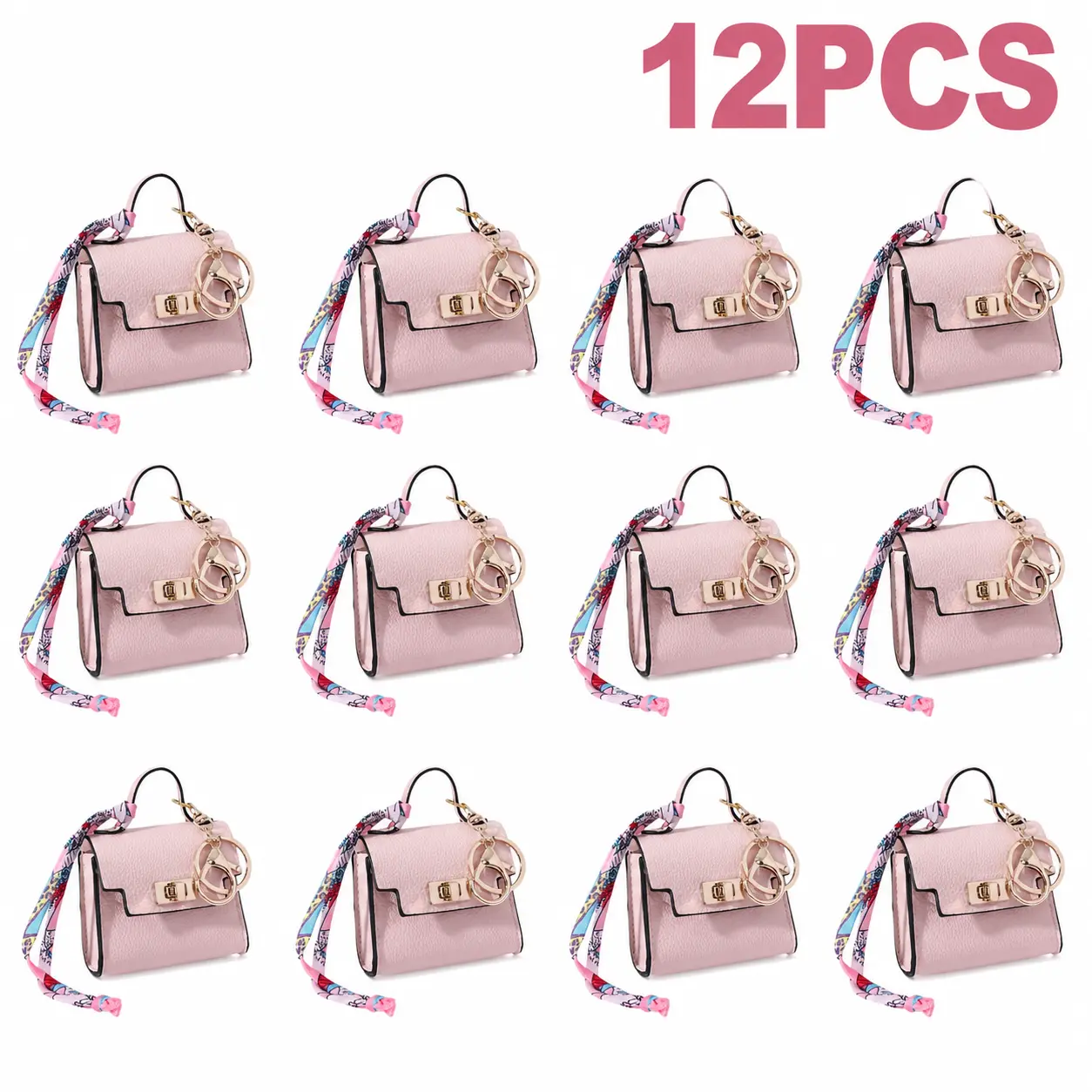 12PCS Luxury Mini Fashion Storage Bags - Kelly-Inspired Waterproof Home Organizers for Earbuds, Lipstick, Keys - Gifts for Women,dorm essentials,home decor, Cosmetic Pouch, Makeup Bag