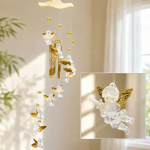 Angel Cupid Chime Wind Bell Decor Adjustable Gift Friendship Graduation Memorial Dorm Room Home Decorations Creative Present Door Window Balcony Multi-Scenario Hanging Ornament
