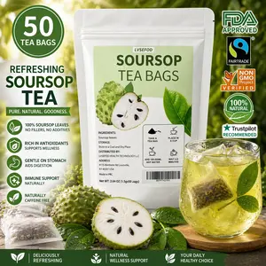 LVSEFOD  pure 50bag natural high-grade Mexican import Soursop Tea, Soursop Graviola Leaf Tea Bags. Té de hojas de guanábana, Wellness Herbal Tea, Natural Digestion Support, No Sugar, No Caffeine
