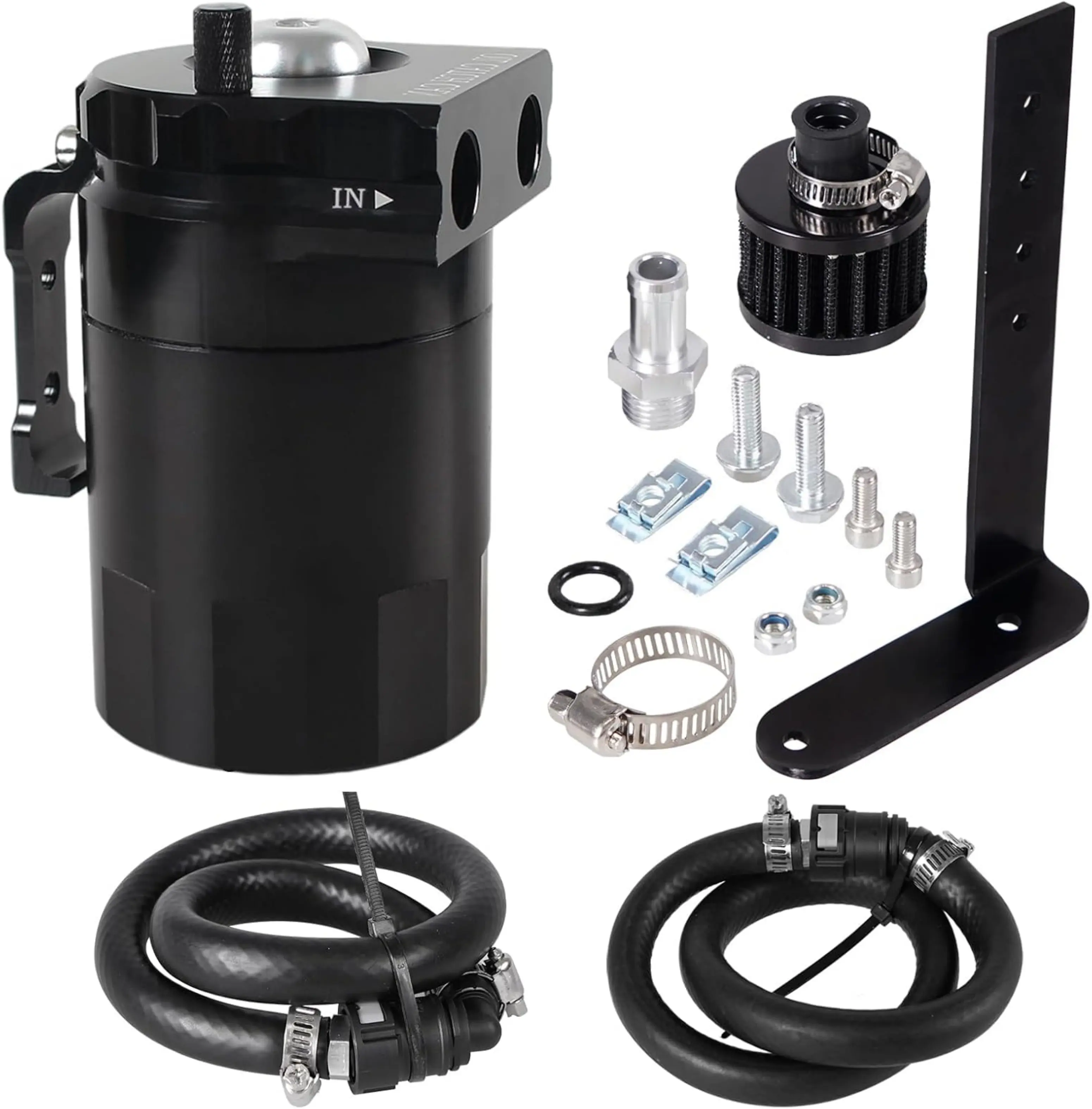 Oil Catch Can Kit Aluminum for 11-21 Ford F150 5.0L Raptor 2.7L 3.5L Ecoboost BK