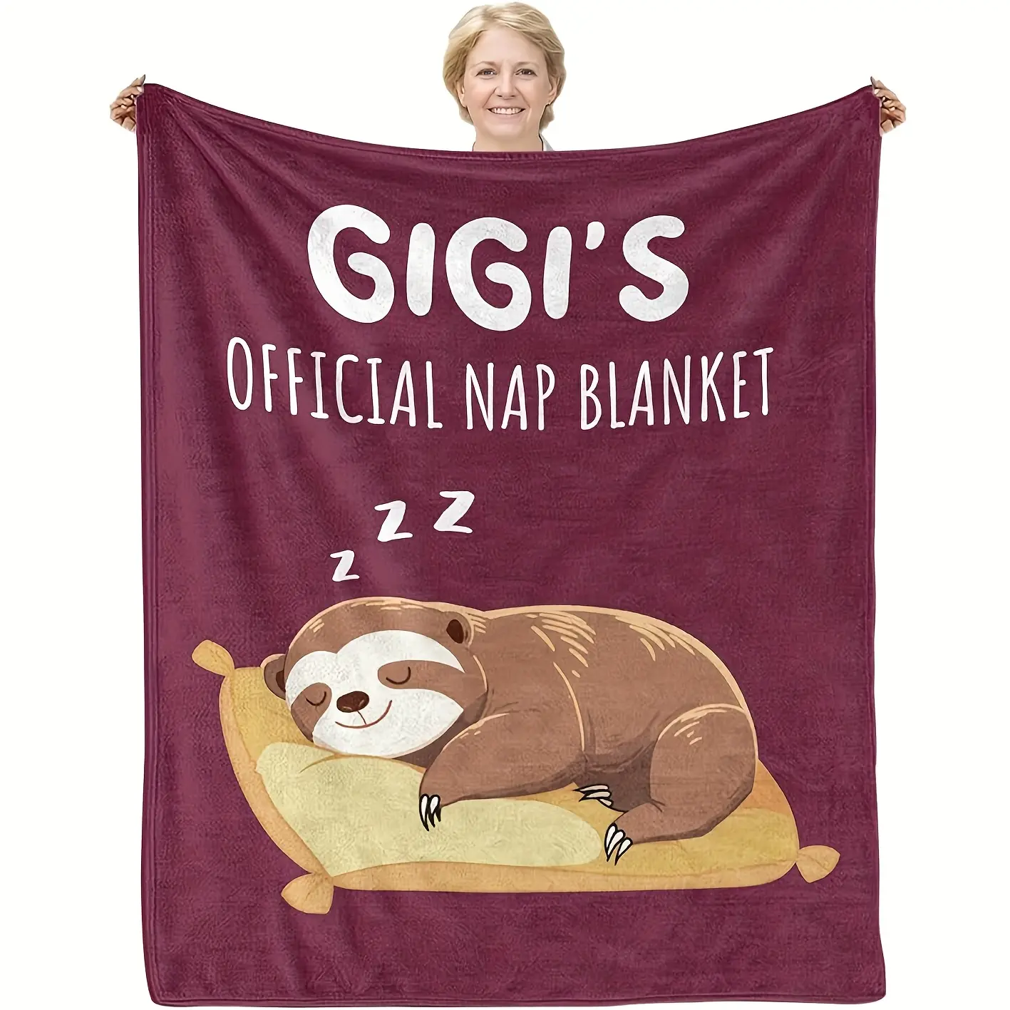 1pc Gigi Grandma Gift Blanket, Fun Birthday Present for Gigi, Soft Flannel Throw for Granddaughter and Grandson