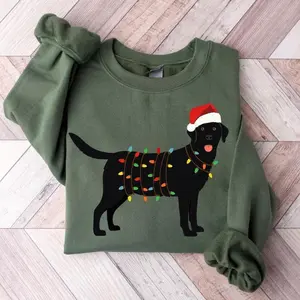 Christmas Black Labrador Sweatshirt, Holiday Lab Dog Sweater, Labrador Retriever Xmas Shirt | Festive Lab Dog Sweatshirt