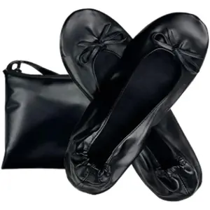 Women's Foldable Ballet Flats Portable Slip-On Shoes for Wedding, Travel, Work & Driving