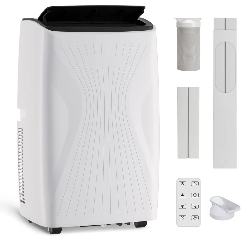 110-120V Portable Air Conditioner - 12000 BTU 5-in-1 Energy-Saving Unit with Cooling, Fan, Dehumidifier Modes, Adjustable Remote Control, LED Display, Quiet Auto Operation, Easy to Install for Bedrooms Up to 550 Sq ft