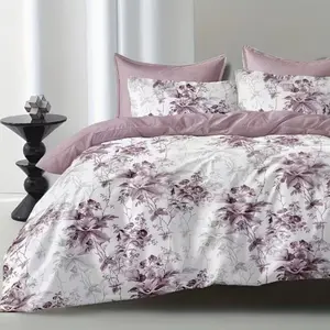 Floral Blue Print Leaf Bedding Set, 3 Piece Includes Duvet Cover and Pillowcases, Soft Comfortable, Ideal for Bedroom and Guest Room