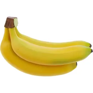Woration Realistic Lifelike Artificial Banana Bunch Simulation Fruit Decorative Fake Food Model Display Photography Props Kitchen Wedding Home Party Decor - 3 Heads Plants Ornaments