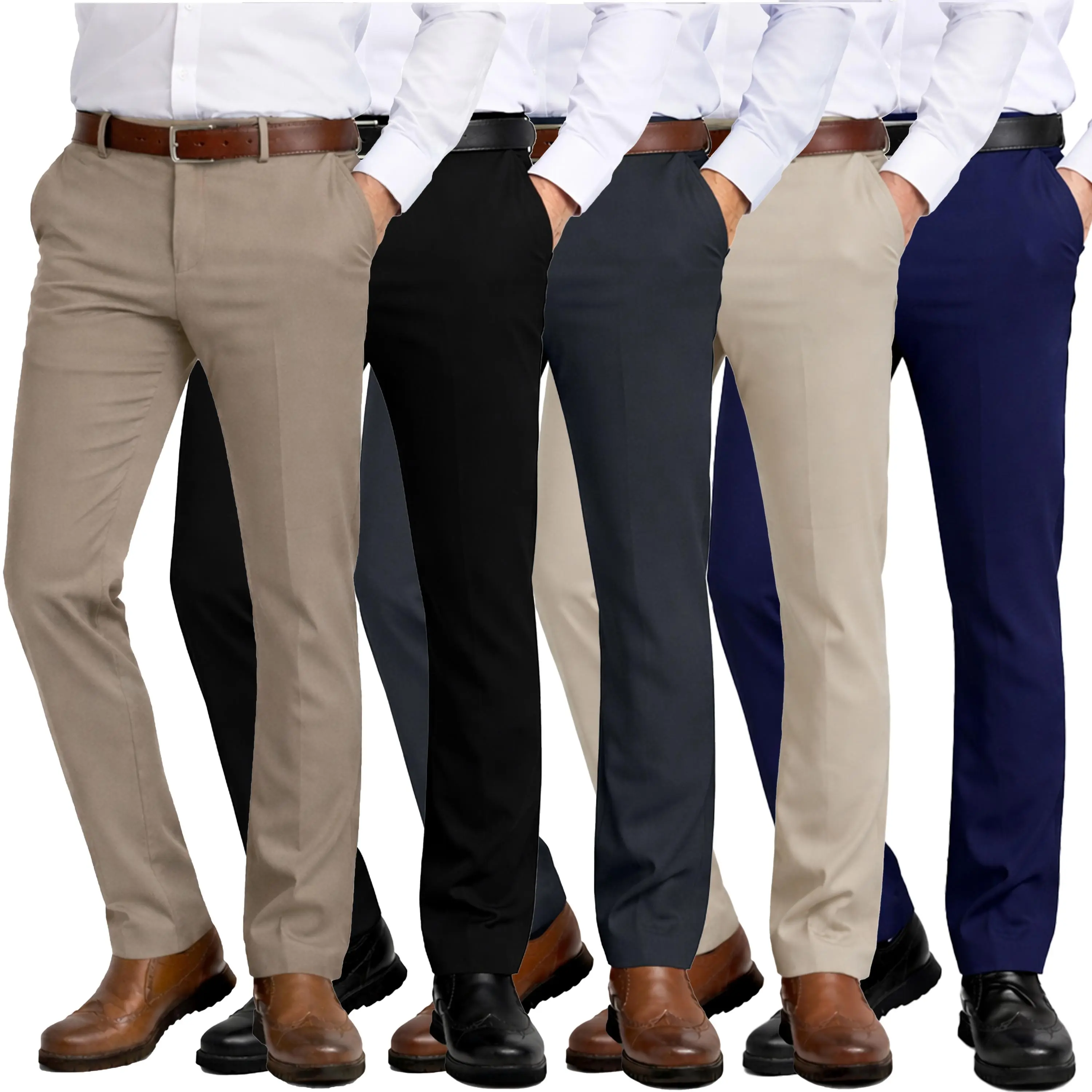 Mens Flex Stretch Slim Fit Dress Pants (Sizes, 30-40) Mens Flex Stretch Slim Fit Dress Pants (Sizes, 30-40)