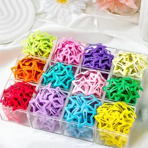 40Pcs dopamine five-pointed star hair accessories, colored star clips y2k sweet and spicy wind edge crushed hairpin female hairpin