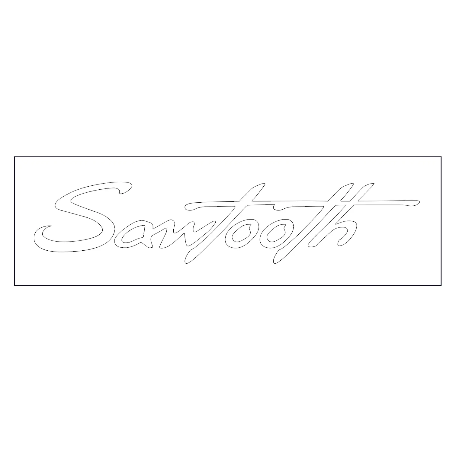 Sawtooth Bass Drum Sticker Decal Logo - White - 13" x 3"