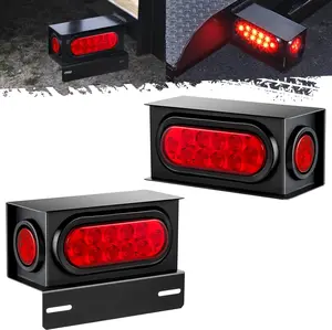 Partsam 2Pcs Steel Trailer Light Boxes Housing Kit