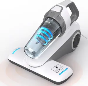Dibea Handheld Bed Vacuum Cleaner, Mattress Vacuum Cleaner with 15KPa Suction, Washable HEPA Filter for Deep Clean Fur, Hair, Dust on Sofa, Couch, Carpet and Fabric (White)