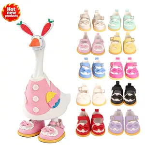Desk Goose Outfits Adorable Princess Shoes Magnetic Desk Goose Statue Mini Accessory, Decorative Goose Mini Shoes Multiple Styles for Outfit Matching & Desk Decor