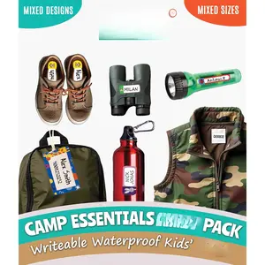 Camp Essentials Label Pack - 252  Name Labels for , Name Stickers, Bag Tags & Clothing Labels for  Camp, Iron on Tags for Clothing & No Iron Washable Fabric Sticker for Clothes