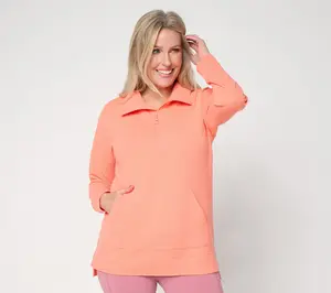 Belle Body by Kim Gravel Ottoman Rib Half Zip Top