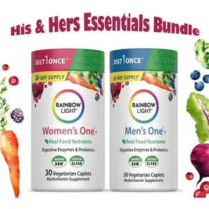 His & Hers Essentials Bundle - Rainbow Light Women’s Multivitamin & Rainbow Light Men’s Multivitamin - Plant Powered - Superfood & Botanical Blend - 2 Bottles