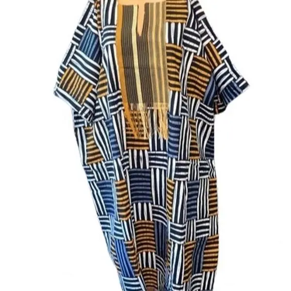 Ifelayo Women's Short Ankara Dress - Elegant, Comfortable, Stylish Neckline - Casual Women's Wear Essential, Elegance 44 inches