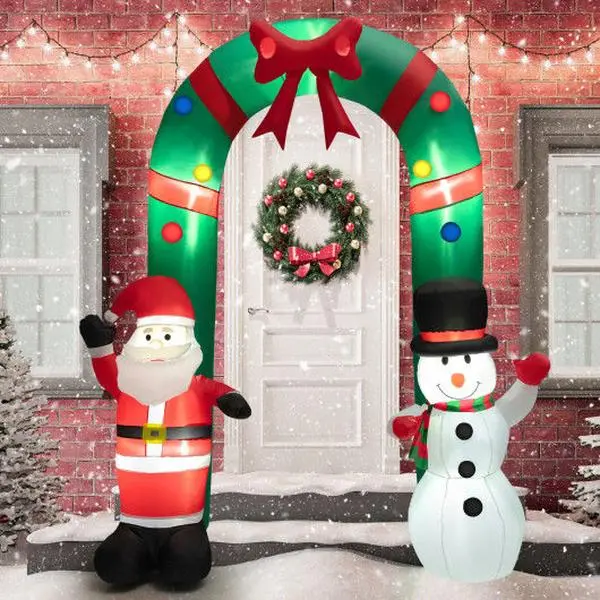 OnlineGymShop CB24222 8 ft. Christmas Archway Decoration with Santa Claus