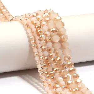 1strand White Jade Semi-amber Stone Beads Faceted Crystal Beads Loose Beads For Jewelry Making DIY Necklace Accessories
