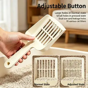 Thickened Large-Hole Adjustable 2-in-1 Cat Litter Scoop Cat Waste Sifting Scoop Cat Poop Scoop for Tofu Cat Litter Pet Litter Box Sifting Cleaning Scoop Oversized Sifting Litter Scoop Cat Litter Box Cat Litter Scoop  Cat stuff for indoor   Pet stuff