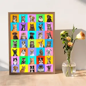 HUADADA 1000 Pieces Jigsaw Puzzles for Adult,Pets Collage, Perfect Home Decorations for Holiday Vacations, Family Games, Creative Gifts