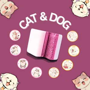 Diy Sticker 65 blocks 36mm Dog and Cat Board Game of Luck, Win by Turning Over All The Correct Block First, Popular Tiktok Game