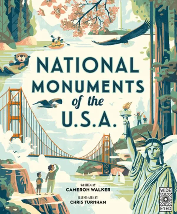 National Monuments of the USA Hard Cover English Book by Cameron Walker - 2.2 lbs, 12.28" h x 10.16" l x 0.63" w, Architecture-Focused Children's Humanities & Social Sciences Book for Adventure Seekers with Illustrations & Facts