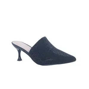 Lauren Lorraine Alexis Shoe - Women's Slip-On Mule with Rhinestone Detailing, Pointed Toe, Mule Heels, Comfortable Glam Heels for Church & Everyday Wear