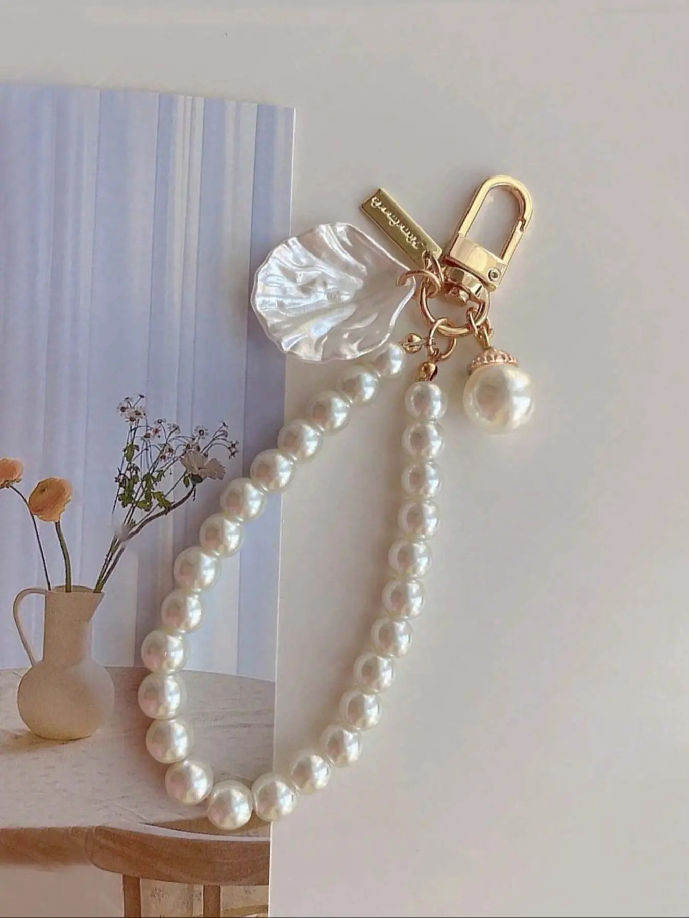 Mother's Day Gift Elegant Pearl Beaded Keychain, Cute Car Keyring, Unisex Fashion Bag Decoration Accessory, Key Accessories, Stylish Key Holder for Men and Women, Cute Charms Keychain, Cute Keychains