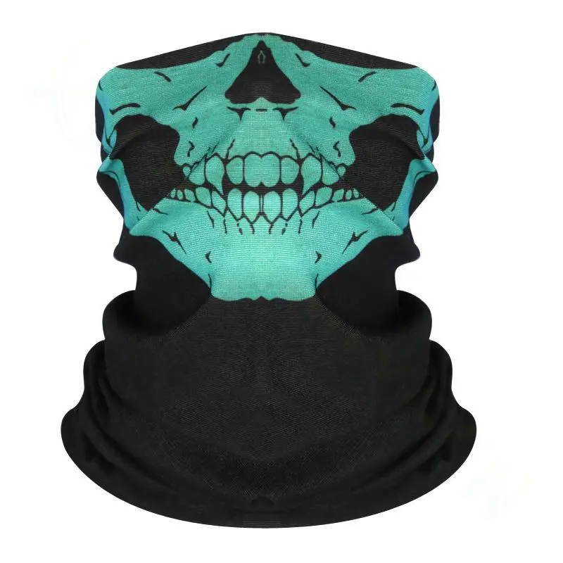 1 skull half face green