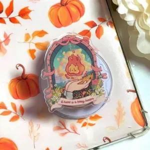 A Heart Is a Heavy Burden Fire Spirit MagSafe Phone Grip Cute Magical Flame Pop Socket Fantasy Phone Holder Kindle Grip Book Lover Gift Aesthetic Accessory