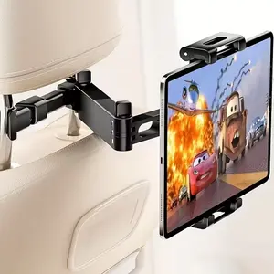 360° Rotatable Car Headrest Universal Mount, ABS Holder for Mobile Phones, Tablets, and Gaming Consoles, Hands-Free Back Seat Entertainment Bracket - Fit for 4.7-12.9" Devices, Secure & Adjustable Holder for Road Trips