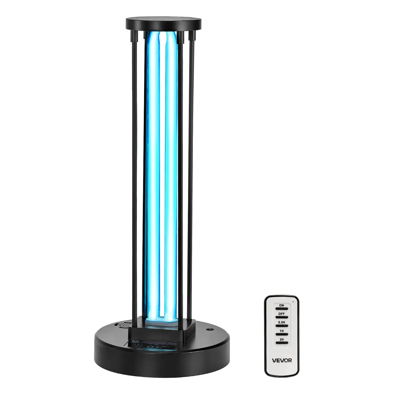 VEVOR 36W Power UVC UV Light with Ozone Purifier, 3-Gear 30/60/120 Minutes Timer, Remote Control, AC Power Supply, Indoor Use Room Sanitizer for 400 Sqft Home Living Rooms, For Room Up To 400 Sqft, Ultraviolet Lamp