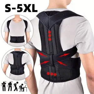 Adjustable Breathable Back Shoulder Support Strap for Men Women, Lightweight Comfortable Full Back Brace for All Day Wear at Office Home & Workout