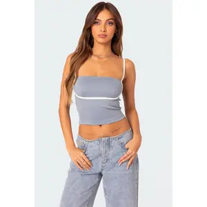 Yang Contrast Strap Tank Top