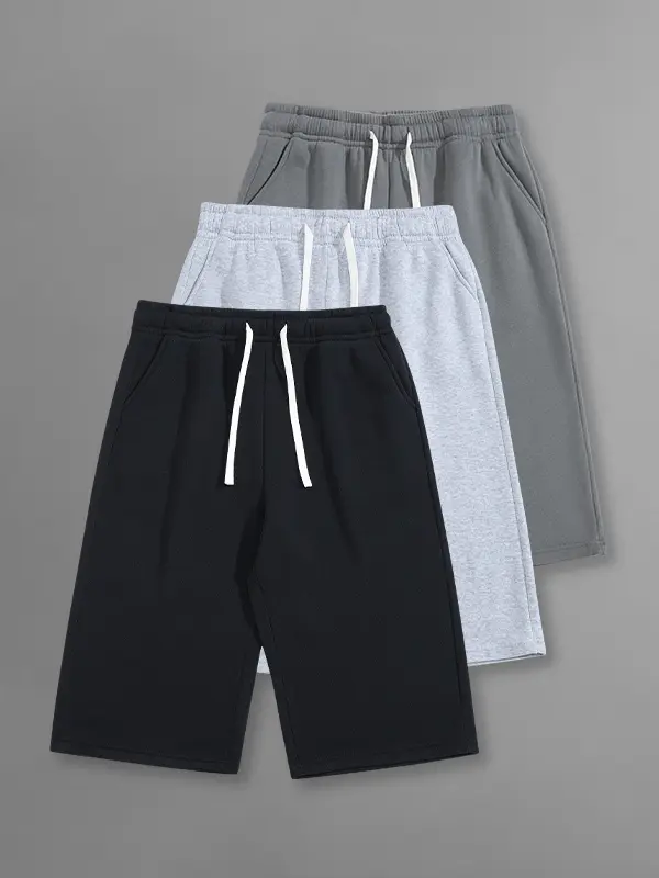 3-Pack Men’s Loose, Breathable Summer Sports Shorts — for jogging, fitness, stretching, and a relaxed fit; suitable for home wear, outings, and casual streetwear—versatile and easy to match.