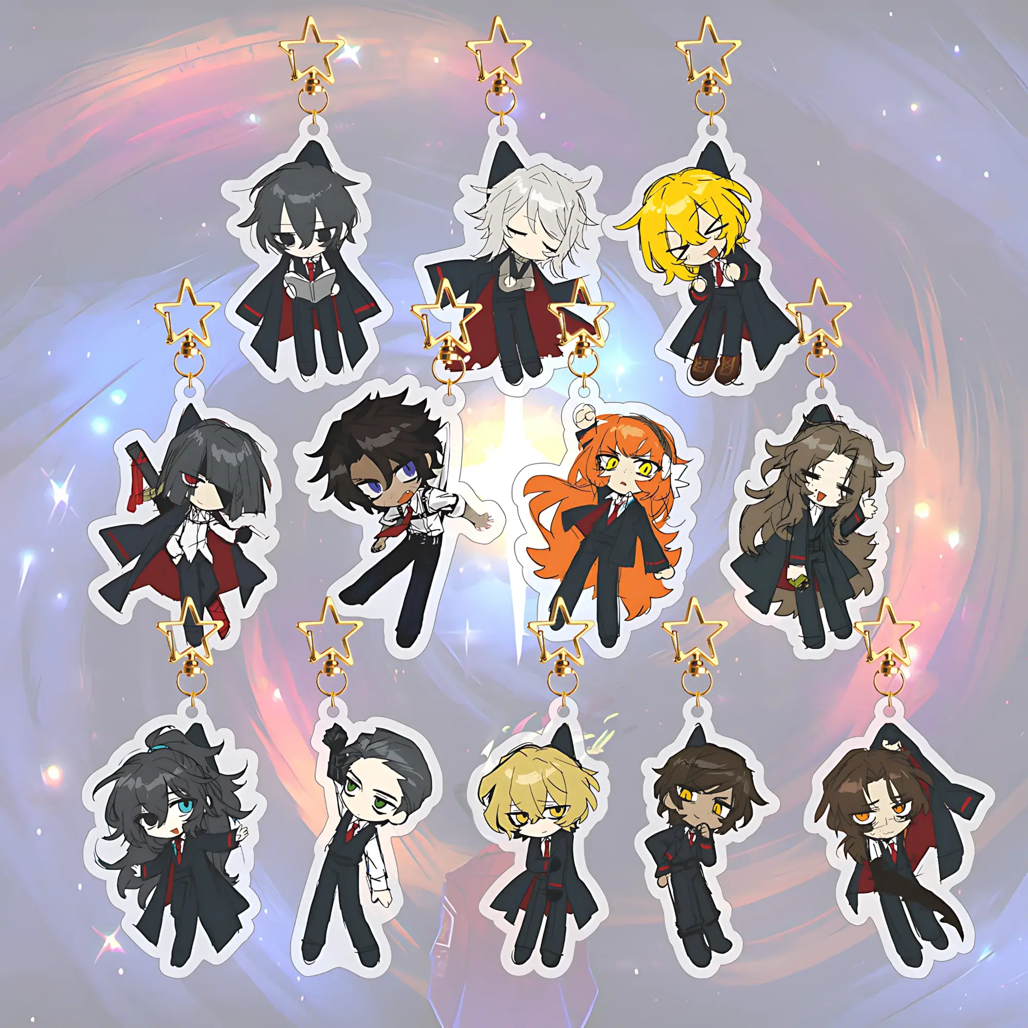 Limbus Company Keychain characters Gregor, Heathcliff, Faust, Hong Lu, and Ishmael – perfect as an accessory or a gift for friends.