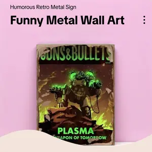 Vintage Aluminum Plasma Radiation Fun Metal Sign, Humorous Wall Decor Poster, Vintage Room Decor, Ideal for Home and Men's Space Decoration