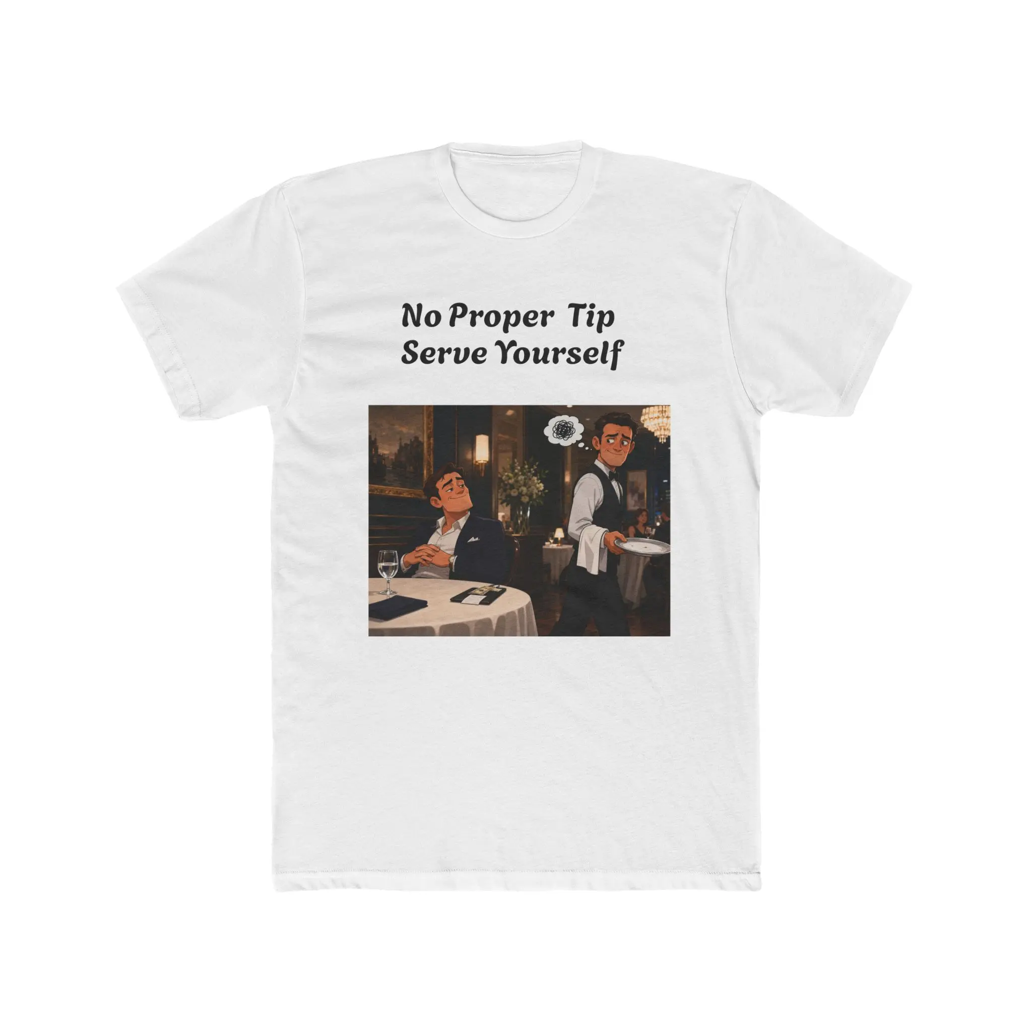 No Proper Tip Serve Yourself T-Shirt | Vintage Waiter Illustration