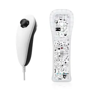 Wii Controller Dual Vibration Compatible Remote, Home Gaming Joystick, Vintage Classic Games for Wii Left Right Pair, 2 Pack