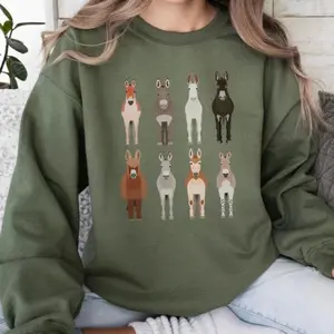 Funny Donkey Sweatshirt – Farm Animal Crewneck, Donkey Lover Pullover for Women & Men"