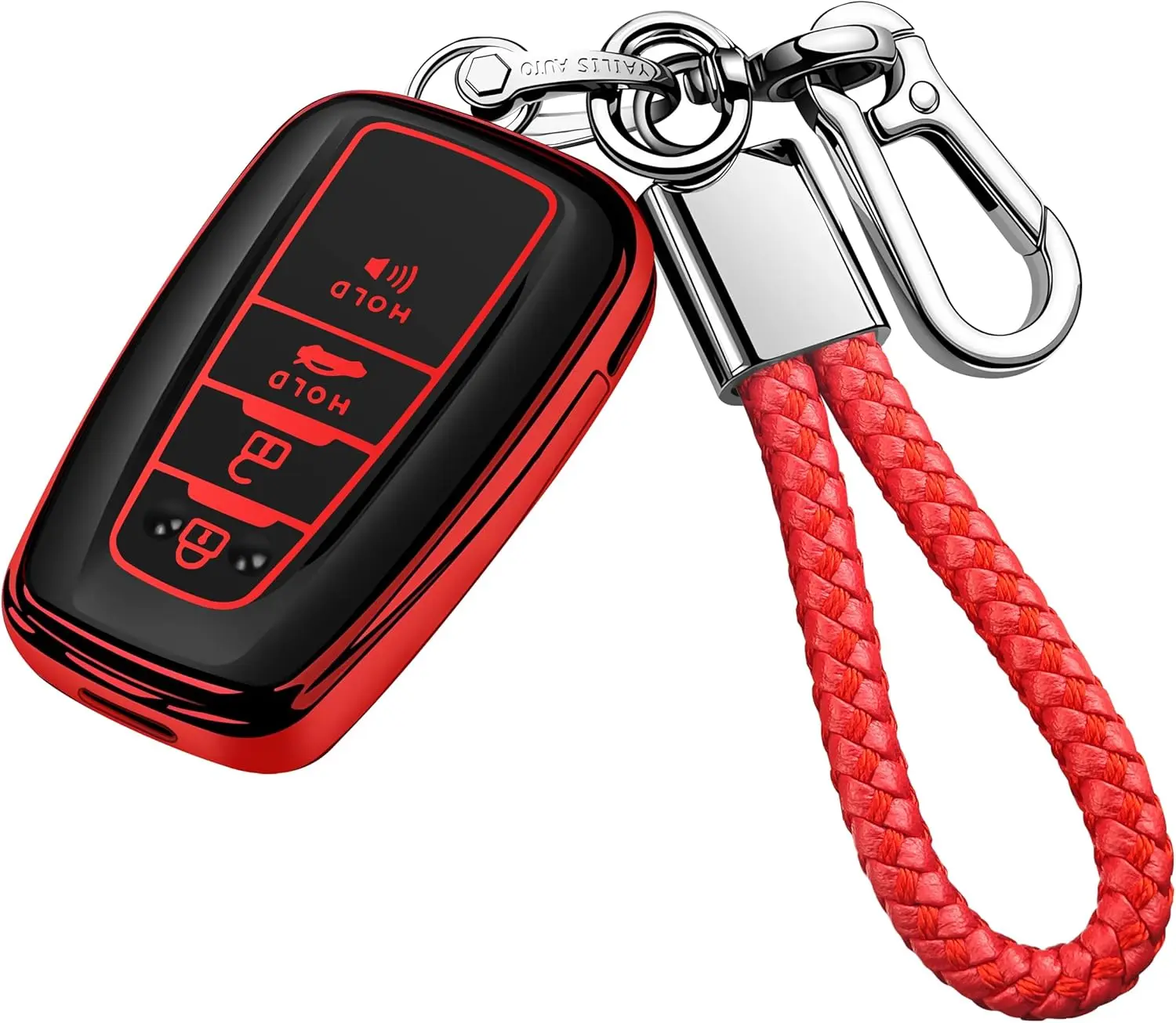for Toyota Key Fob Cover with Keychain,Special Soft TPU Key Case Protector for 2019-2025 RAV4 2020-2022 Highlander Corolla Prius,2018-2024 Camry Avalon C-HR GT86-RedGift., Shockproof, 2017-2024 C-Hr