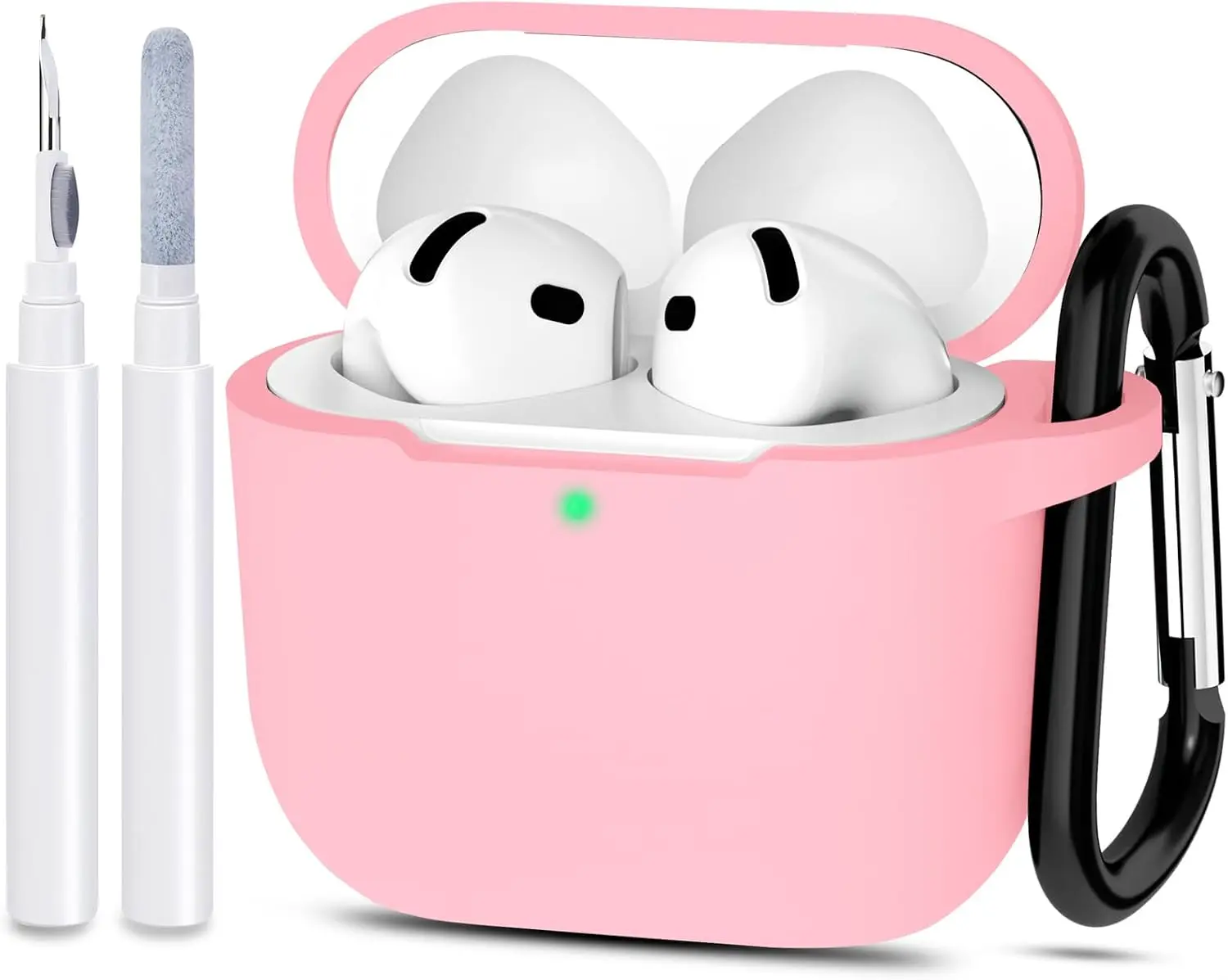 Compatible with AirPods Case, Premium Soft Silicone Protective Case Cover for Apple AirPods 1st, 2nd, 3rd & 4th Generation with Cleaner Kit Keychain Accessorie