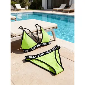 Sexy Baby 2026 Women's Fashion One Piece  Suit High Stretch Flattering Swimwear for Beach Pool Plus  Neon Green Bikini Cross-Strap Top Tummy Control Swimsuit  tankini suit  suit plus size swimsuits  suits 2026 swimsuits bikinis bathing holiday