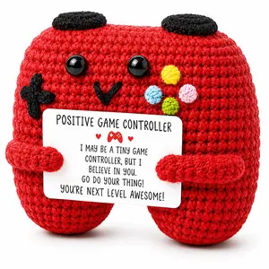 Crochet Game Controller Mini Gaming Desk Decor Gift with Encouragement Card – Gamer Gift for Him, Boyfriend Gift, Birthday Gift & Positive Reminder Gift