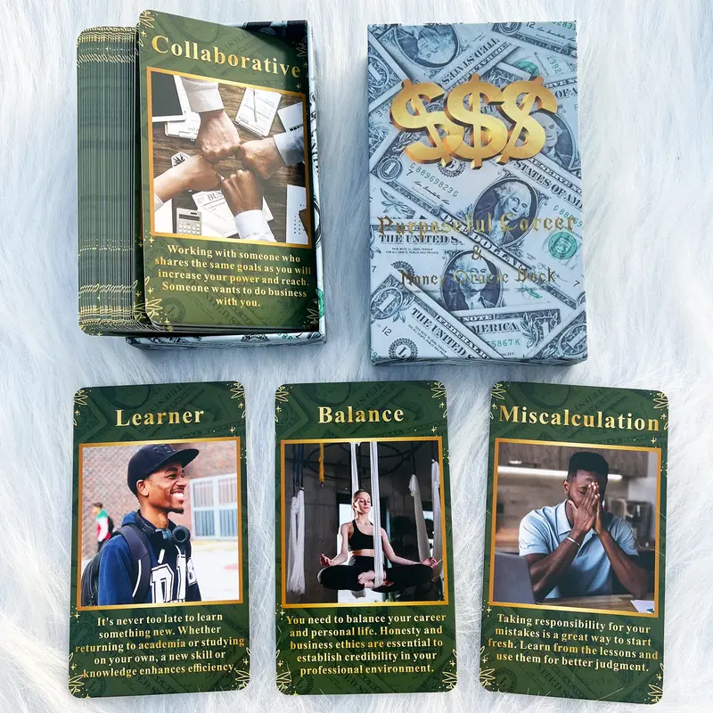 Money and Career Oracle Deck, Life Oracle Cards for Beginners, 54 Cards Deck, Cards Games Deck, Abundance Mindset, Business Clarity, Financial Success & Career Growth, Career Planning