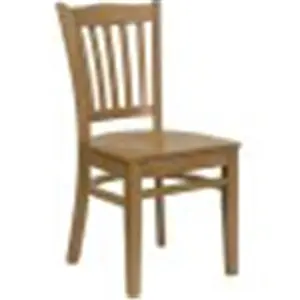 212 MAIN Vertical Slat Back Wood Chair - Natural Finish, Heavy Duty Wood Frame, 75" Seat, Crown Back, Outdoor Dining Chair