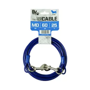 BV Pet Medium Tie Out Cable - for Dogs up to 60Lbs - 25ft